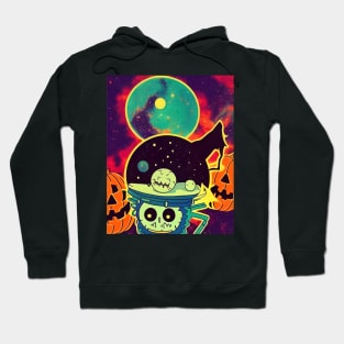 hallowen space human head robot Hoodie